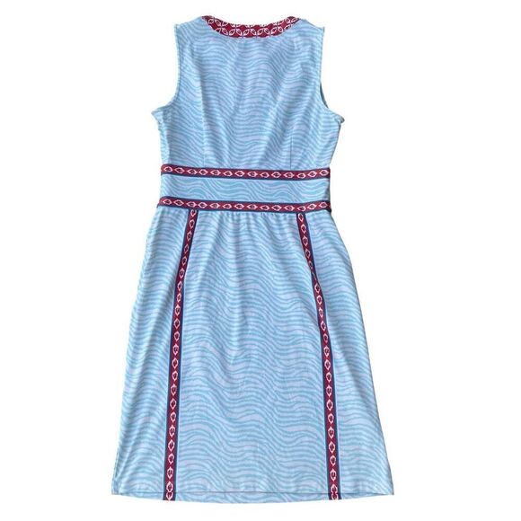 J McLaughlin Catalina Cloth Sleeveless Dress Women’s Size Small 4 6 Blue Orange - Picture 5 of 5